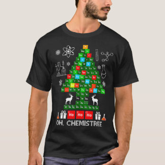 科学クリスマスオー化学者ツリー化学Chem Tシャツ