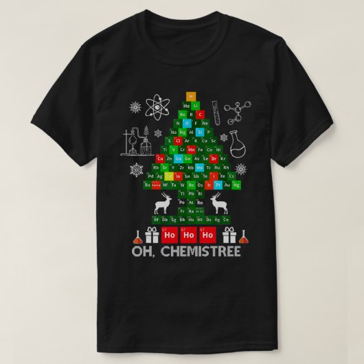 科学クリスマスシャツOh化学者の木の化学 Tシャツ (デザイン正面)