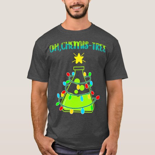 科学クリスマスツリープンオーケミスターおもしろい Tシャツ (正面)