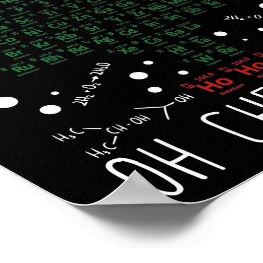 科学クリスマスツリー化学おもしろい化学者 ポスター (角)