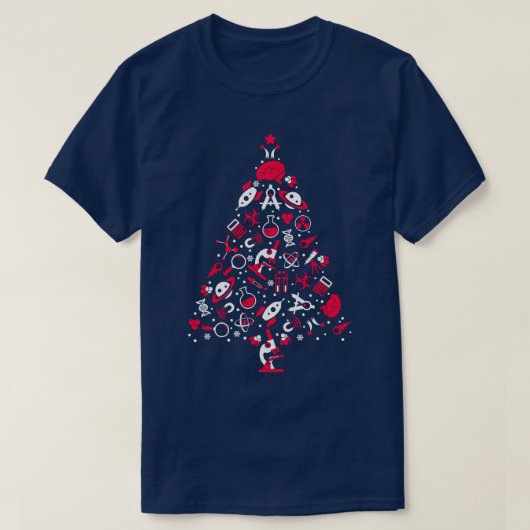 科学クリスマスツリー Tシャツ (デザイン正面)