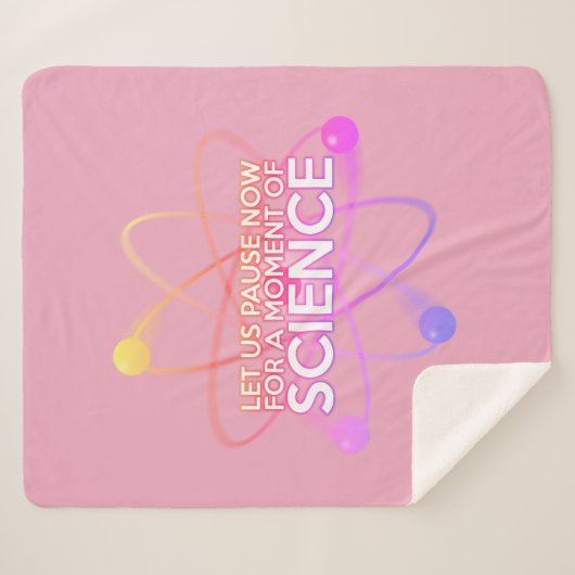 科学クールおもしろい引用文ガーリーピンク シェルパブランケット (正面(横))