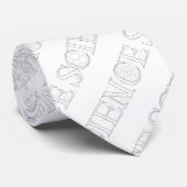 科学タイポグラフィスケッチパターン ネクタイ (ロール)