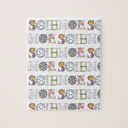 科学タイポグラフィパターン ジグソーパズル (縦)