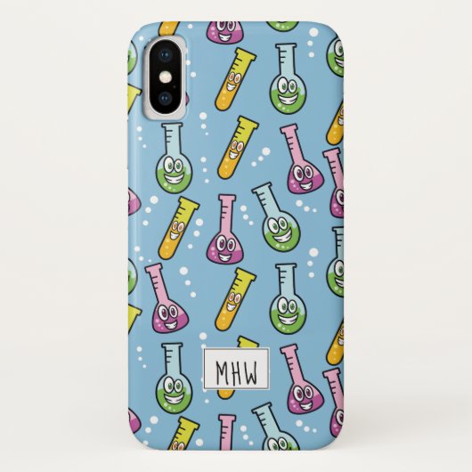 科学パターおもしろいンカスタムモノグラムの電話ケース Case-Mate iPhoneケース (裏面)