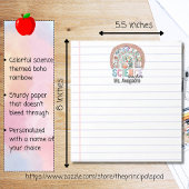 科学パーソナライズされた先生ボホレインボーアップル ノートパッド