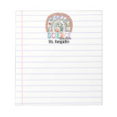 科学パーソナライズされた先生ボホレインボーアップル ノートパッド (正面)