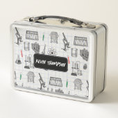 科学パーソナライズされた化学科学者パターン メタルランチボックス (裏面)