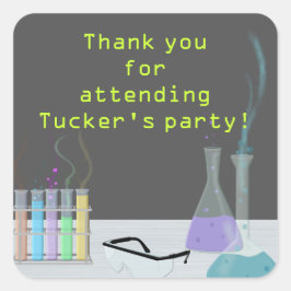 科学パーティーシール スクエアシール