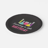 科学パーティープレートinピンク ペーパープレート (アングル)