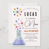 科学パーティー誕生日招待状 招待状 (正面)