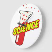 科学フラスコの漫画 ラージ壁時計 (傾斜)