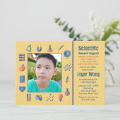 科学フレーム誕生日パーティーへの招待 招待状 (スタンド正面)