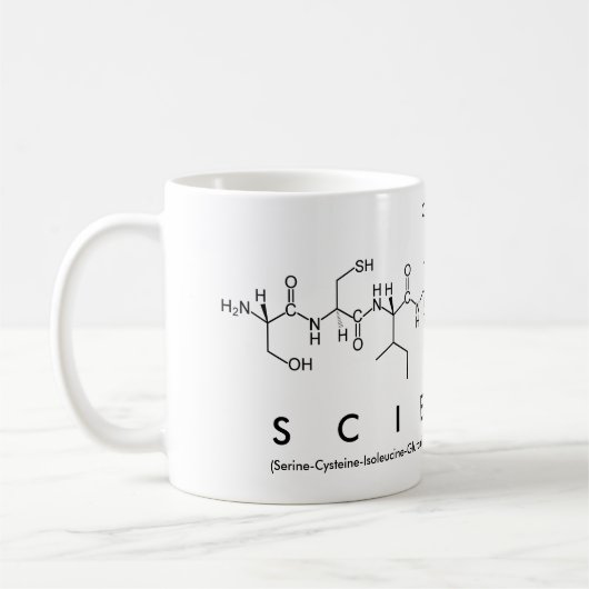 科学ペプチドの単語mug コーヒーマグカップ (左)