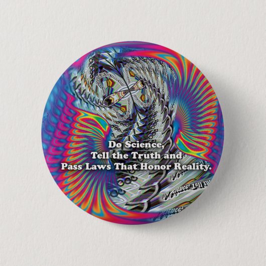 科学ボタンをして下さい 缶バッジ (正面)