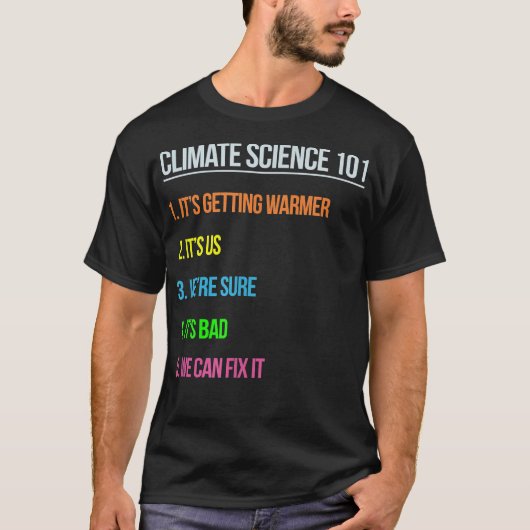 科学マーチ・トゥ・アースデイ気候変動科学者 Tシャツ (正面)