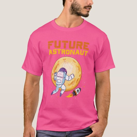 科学ムーンランディング宇宙天文学ロケット未来 Tシャツ (正面)