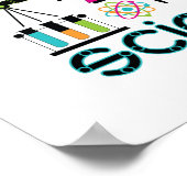 科学モダンツール、オブジェクト、機器パターン ポスター (角)