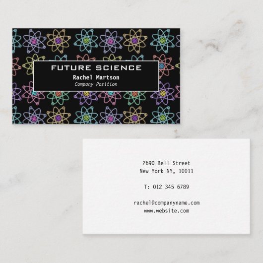 科学モダン原子構造パターン 名刺 (正面/裏面)