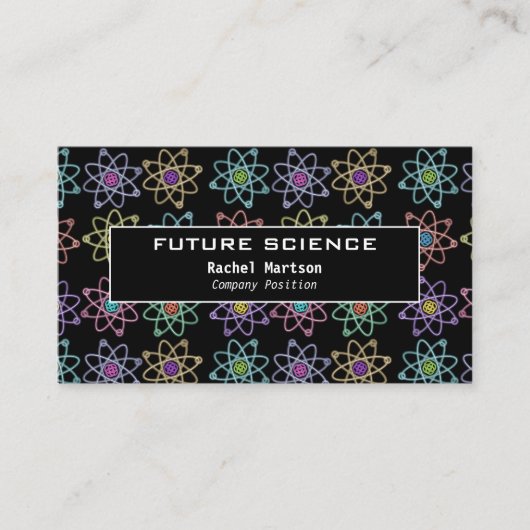 科学モダン原子構造パターン 名刺 (正面)