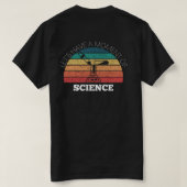 科学先生の前後の瞬間おもしろい Tシャツ (デザイン裏面)