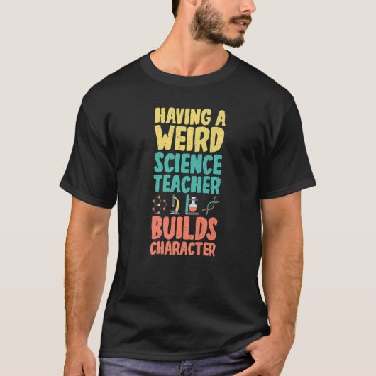 科学先生を風変わり持つキャラクターSc Tシャツ (正面)
