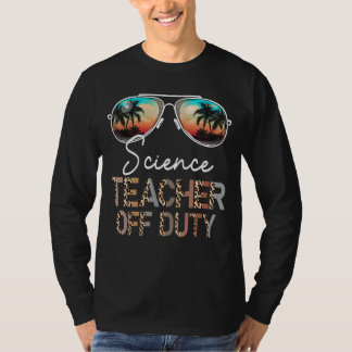 科学先生オフデューティヒョウサングラスビーチ Tシャツ