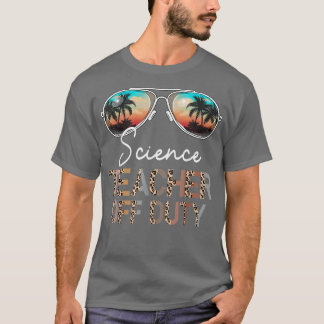 科学先生オフデューティヒョウサングラスビーチ Tシャツ