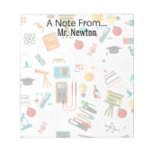 科学先生パーソナライズされたプリントリンゴ本 ノートパッド (正面)