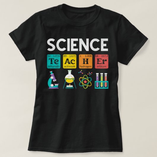 科学先生化学生物学物理学学生 Tシャツ (デザイン正面)