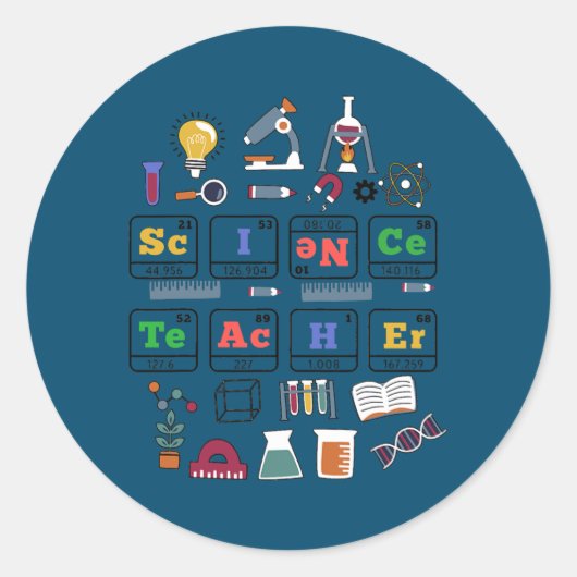 科学先生周期表化学元素 ラウンドシール (正面)