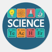 科学先生周期表化学生物学 ラウンドシール (正面)