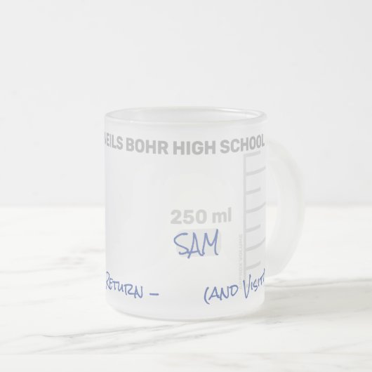 科学先生学生ラボビーカー卒業ギフト フロストグラスマグカップ (正面右)