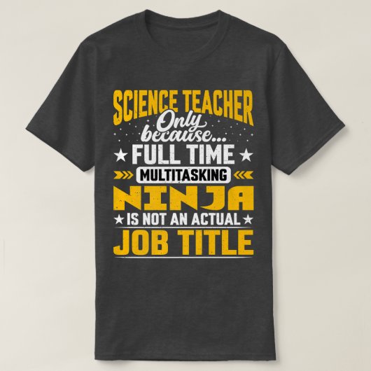 科学先生役職 – 科学おもしろい教授 Tシャツ (デザイン正面)