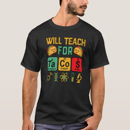 科学先生教えは火曜日メシ Tシャツ (正面)
