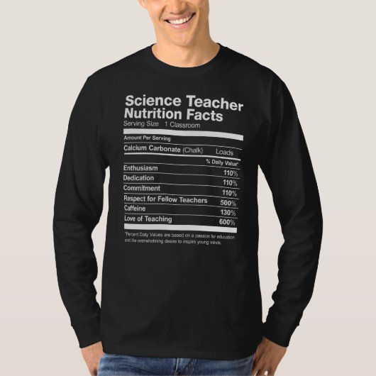 科学先生栄養事実おもしろい Tシャツ (正面)