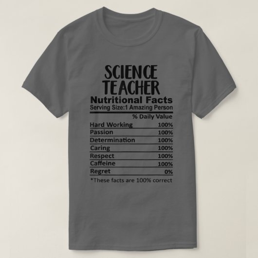 科学先生栄養事実おもしろい Tシャツ (デザイン正面)