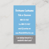 科学先生連絡情報 名刺 (裏面)