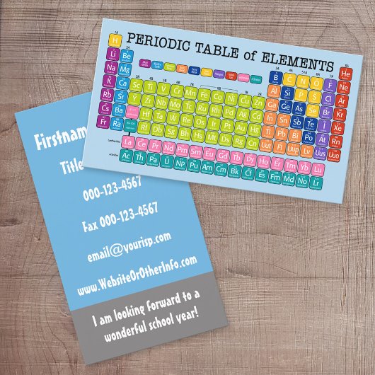 科学先生連絡情報 名刺