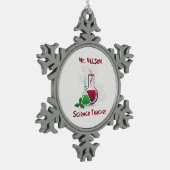 科学先生、実験メリークリスマス スノーフレークピューターオーナメント (左)