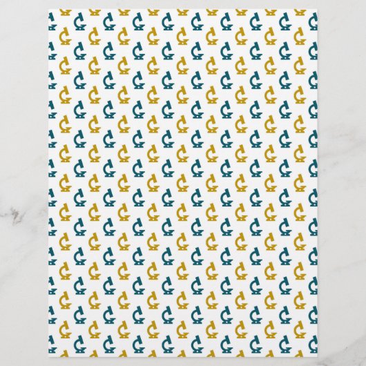 科学分子と顕微鏡ブルーグリーン紙 (裏面)