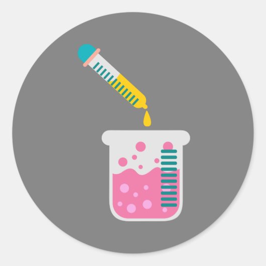 科学化学かわいい科学機器 ラウンドシール (正面)