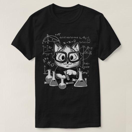科学化学子猫サイエンティスト猫 Tシャツ (デザイン正面)