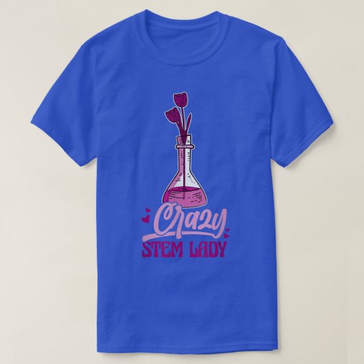 科学化学熱狂する系女性 Tシャツ (デザイン正面)