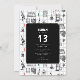 科学化学研究者誕生日パーティーテーマ 招待状