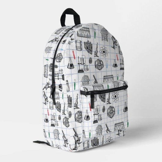 科学化学科学者パターン新学期 プリントバックパック (裏面左端)