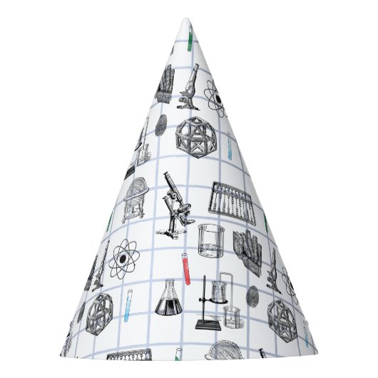 科学化学科学者パターン パーティーハット (正面)