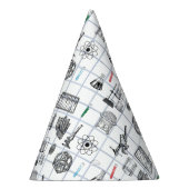 科学化学科学者パターン パーティーハット (右)