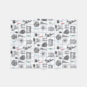 科学化学科学者パターン フリースブランケット (正面(横))