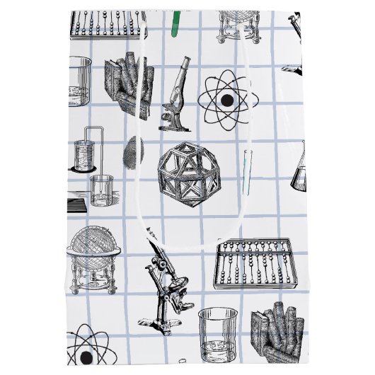 科学化学科学者パターン ミディアムペーパーバッグ (裏面)